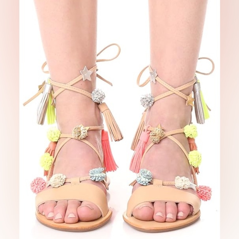 Loeffler Randall wrap around sandals in nude
